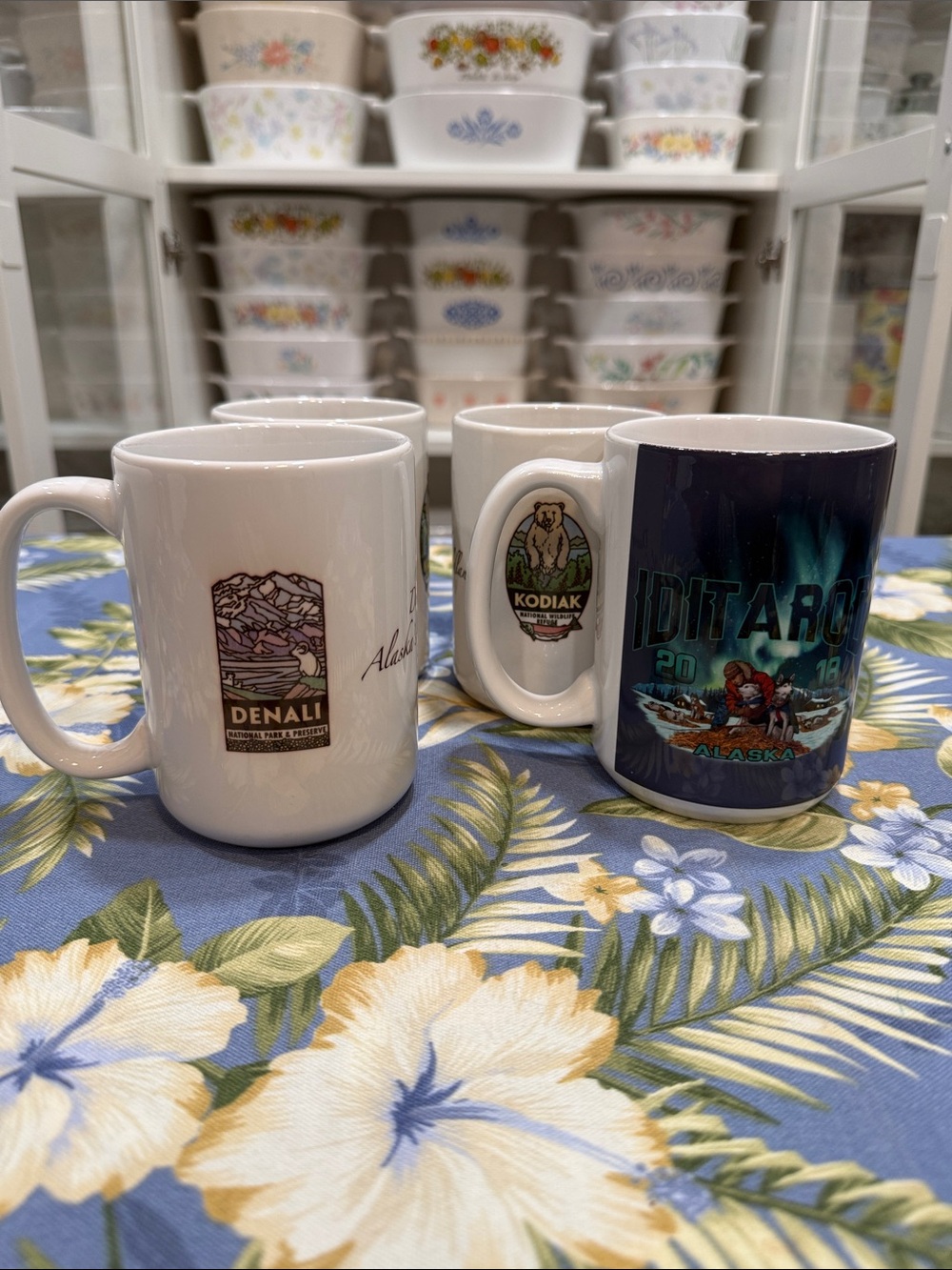 Four Alaska Denali, Kodiak & Iditarod Ceramic Coffee Mugs